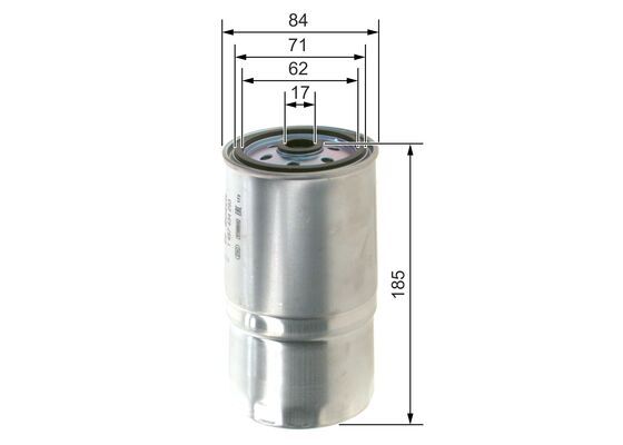 BOSCH 1457434293 Fuel Filter Spin-On 84mm Diameter Fits Alfa Romeo Fiat