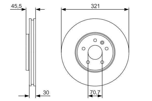 BOSCH 0986479667 Brake Disc Front Vented 321mm Outer Ø Fits Opel Vauxhall