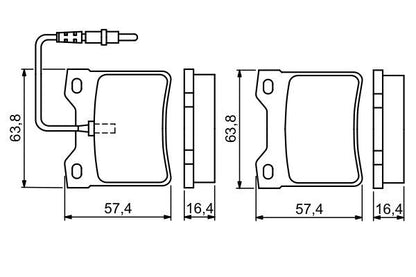 BOSCH 0986494055 Brake Pad Set For Disc Brake Rear Fits Peugeot 406 605 607