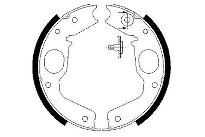 BOSCH 0986487719 Parking Brake Shoe Set Rear Fits Mitsubishi Pajero/Shogun
