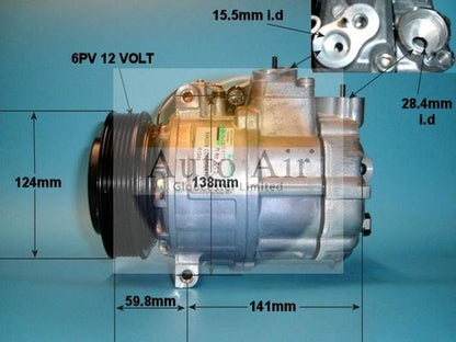 AUTO AIR 14-1238 Air Compressor A/C Air Conditioning Fits Land Rover MG Rover