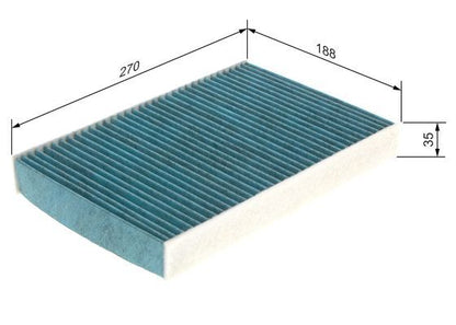 BOSCH 0986628548 Cabin Air Filter 270mm Activated Carbon Fits Peugeot 508 508 SW