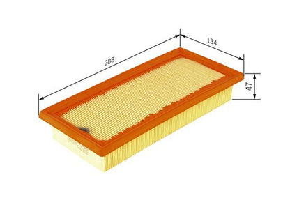 BOSCH 1457433286 Air Filter 288mm Length Insert 47mm Height Fits Fiat Innocenti