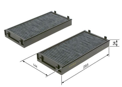 BOSCH 1987432419 Cabin Air Filter 292mm Length Activated Carbon Fits BMW X5 X6