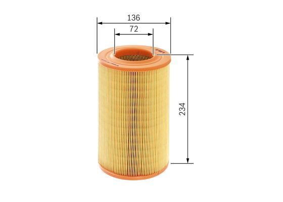 BOSCH 1457433154 Air Filter 136mm Outer Ø Insert 234mm Height Fits Ford Nissan