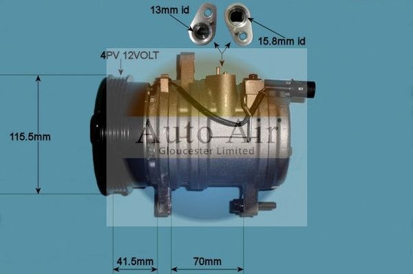 AUTO AIR 14-1049 Air Compressor A/C Air Con Air Conditioning Fits Kia Picanto