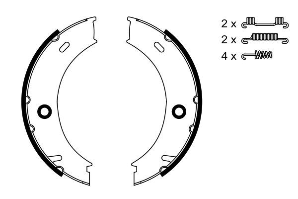 BOSCH 0986487611 Brake Shoe Set For Parking Brake Rear Fits Mercedes-Benz VW