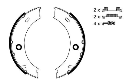 BOSCH 0986487611 Brake Shoe Set For Parking Brake Rear Fits Mercedes-Benz VW