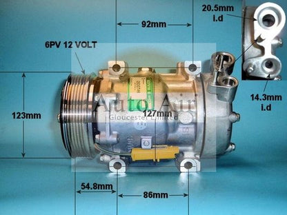 AUTO AIR 14-1248 Air Compressor A/C Air Conditioning Fits Citroen Fiat Peugeot