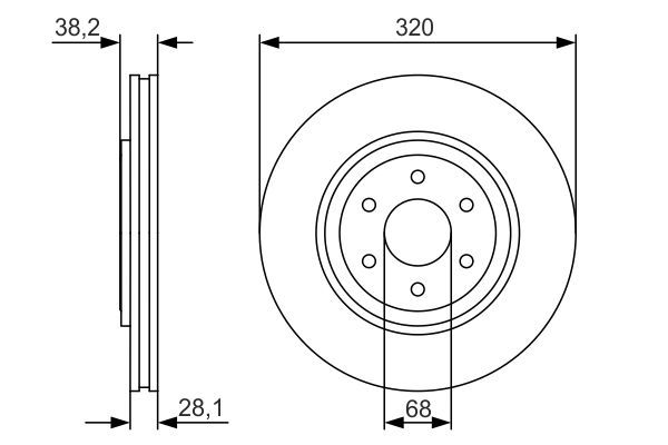 BOSCH 0986479S35 Brake Disc Front Vented 320mm Ø Fits Nissan Navara Pathfinder