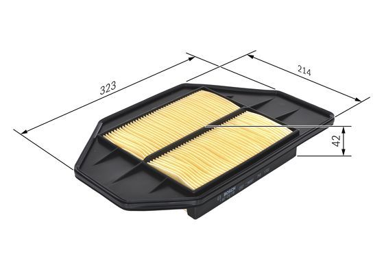 BOSCH 1987429178 Air Filter 323mm Length Insert 42mm Height Fits Honda Civic