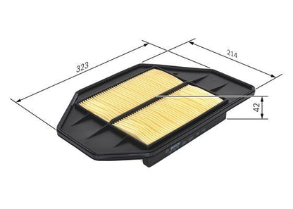 BOSCH 1987429178 Air Filter 323mm Length Insert 42mm Height Fits Honda Civic