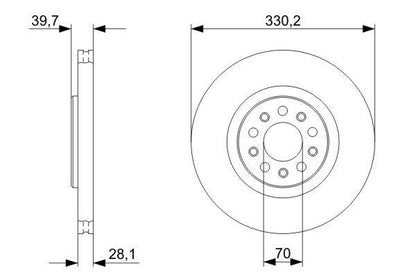BOSCH 0986479290 Brake Disc Front Vented 330mm Outer Ø Fits Alfa Romeo Jeep
