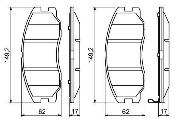 BOSCH 0986494250 Brake Pad Set For Disc Brake Front Fits Chevrolet Opel Vauxhall