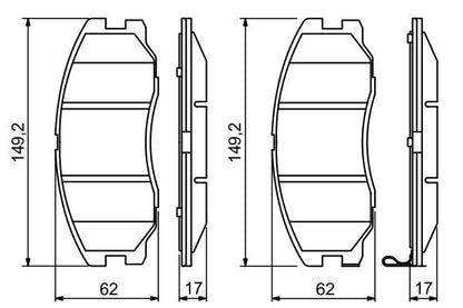 BOSCH 0986494250 Brake Pad Set For Disc Brake Front Fits Chevrolet Opel Vauxhall