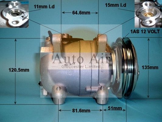 AUTO AIR 14-1250 Air Compressor A/C Air Con Air Conditioning Fits Ford Nissan