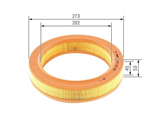 BOSCH 1457429053 Air Filter 273mm Outer Ø Insert Fits Bedford Opel Vauxhall