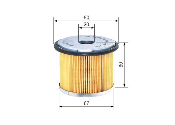 BOSCH 1457431713 Fuel Filter Insert 80.5mm Diameter Fits Hyundai Lantra