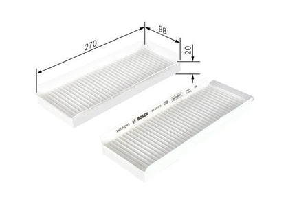BOSCH 1987435074 Cabin Air Filter 270mm Length Particulate Fits Ssangyong