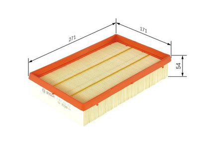 BOSCH 1457433152 Air Filter 271mm Length Insert 54mm Height Fits Fiat Stilo