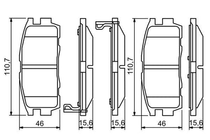 BOSCH 0986494251 Brake Pad Set For Disc Brake Rear Fits Chevrolet Opel Vauxhall