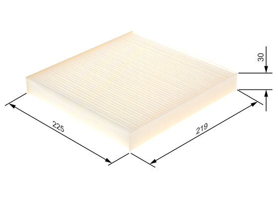 BOSCH 1987432083 Cabin Air Filter 219mm Length Particulate Fits Citroën Peugeot