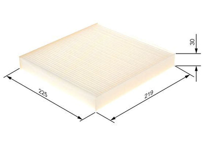 BOSCH 1987432083 Cabin Air Filter 219mm Length Particulate Fits Citroën Peugeot
