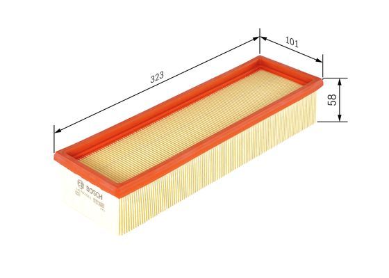 BOSCH 1457433260 Air Filter 323mm Length Insert Fits Renault Espace Laguna
