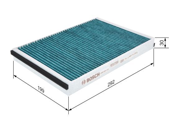 BOSCH 0986628532 Cabin Air Filter 292mm Activated Carbon Fits Opel Vauxhall