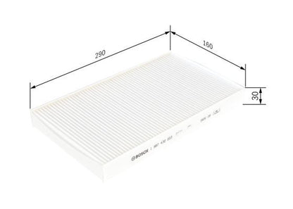 BOSCH 1987432003 Cabin Air Filter 290mm Particulate Fits Alfa Romeo Fiat Lancia