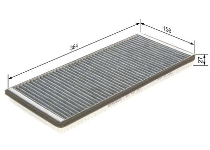 BOSCH 1987432343 Cabin Air Filter 374mm Activated Carbon Fits Mercedes-Benz VW
