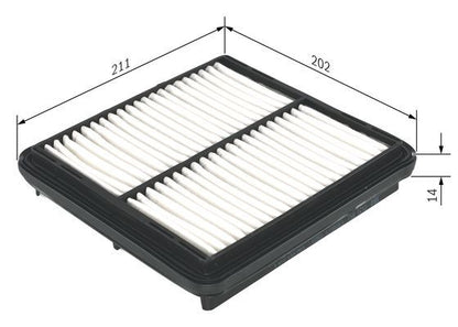 BOSCH 1457433963 Air Filter 211mm Length Insert Fits Daewoo Damas Lanos