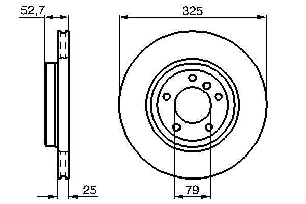 BOSCH 0986478012 Brake Disc Front Vented 325mm Outer Ø Fits BMW 3 Series Z4