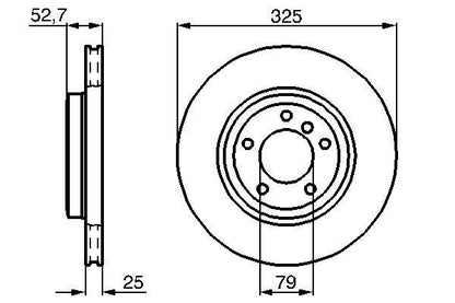 BOSCH 0986478012 Brake Disc Front Vented 325mm Outer Ø Fits BMW 3 Series Z4