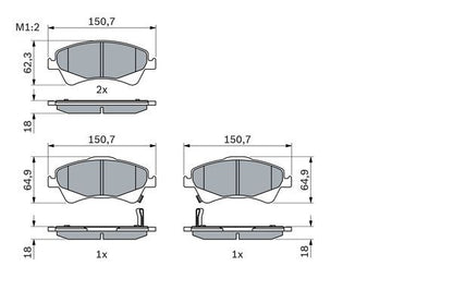 BOSCH 0986494187 Brake Pad Set For Disc Brake 19.3mm Thickness Fits TOYOTA LEXUS