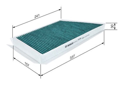 BOSCH 0986628535 Cabin Air Filter 337mm 30mm Height For Peugeot 206 206 Van 206+