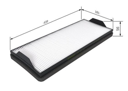 BOSCH 1987431168 Cabin Air Filter 451mm Particulate Fits MERCEDES-BENZ RENAULT