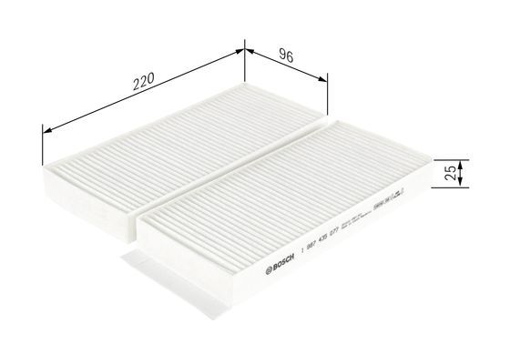 BOSCH 1987435077 Cabin Air Filter For Ssangyong Actyon Actyon Sports Kyron Musso