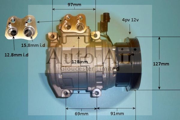 AUTO AIR 14-1068P Air Conditioning Compressor Fits Hyundai Tucson Kia Sportage