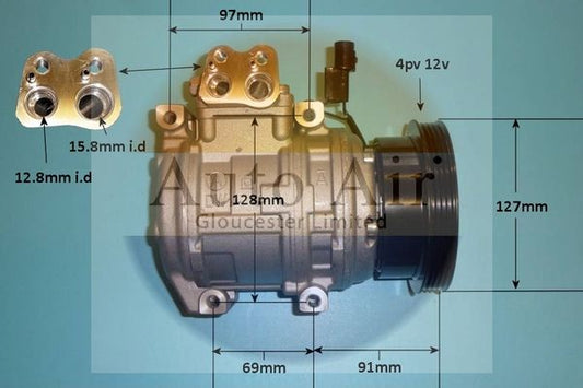 AUTO AIR 14-1068P Air Conditioning Compressor Fits Hyundai Tucson Kia Sportage