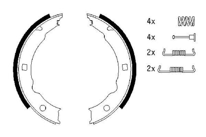 BOSCH 0986487579 Brake Shoe Set For Parking Brake Rear Fits Peugeot 406 607
