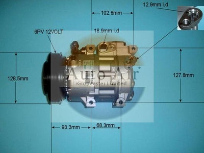 AUTO AIR 14-1458 Air Compressor A/C Air Con Air Conditioning Fits Hyundai Kia