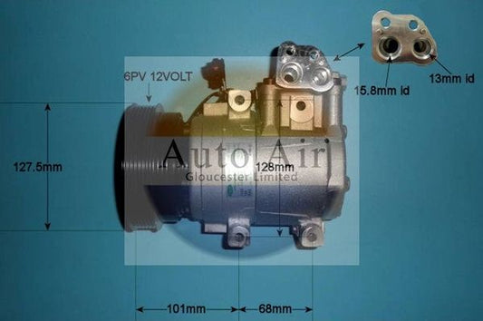 AUTO AIR 14-2070 Air Compressor A/C Air Con Air Conditioning Fits Hyundai Coupe