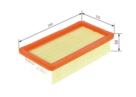 BOSCH 1457432183 Air Filter 245mm Length Insert Fits Alfa Romeo Fiat Lancia