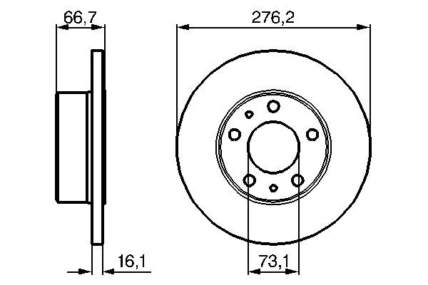 BOSCH 0986479161 Brake Disc Rear Solid 276mm Outer Diameter Fits Iveco Daily