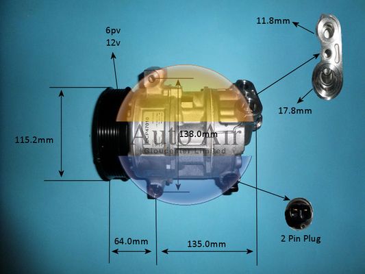 AUTO AIR 14-4904 Air Conditioning Compressor Fits Suzuki SX4 S-CROSS Vitara