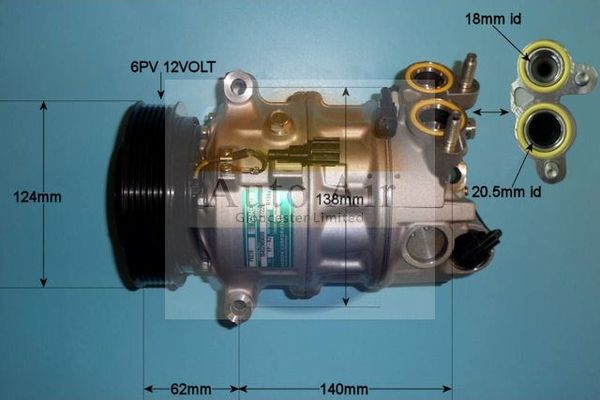 AUTO AIR 14-2088 Air Conditioning Compressor A/C Air Con Replacement Fits Volvo