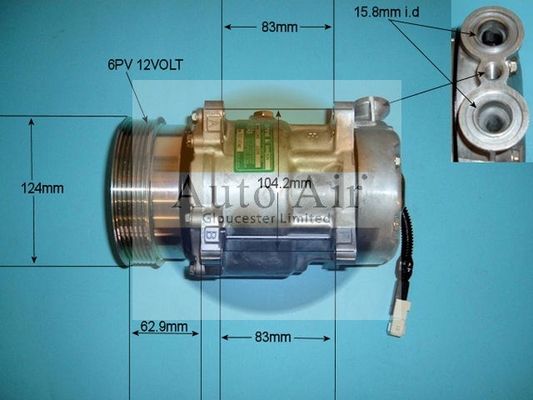 AUTO AIR 14-7484 Air Compressor A/C Air Conditioning Fits Citroen Fiat Peugeot