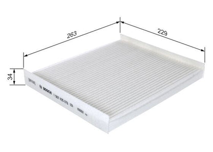 BOSCH 1987435078 Cabin Air Filter 229mm Length Particulate Fits Hyundai Kia