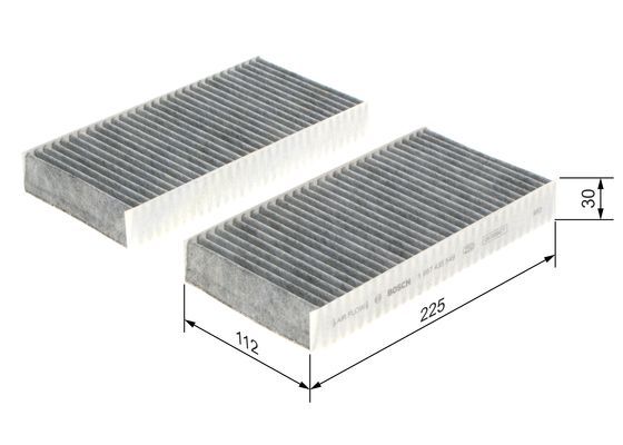 BOSCH 1987435549 Cabin Air Filter 225mm Fits Honda Civic CR-V FR-V Stream